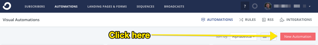 Button to add a new automation