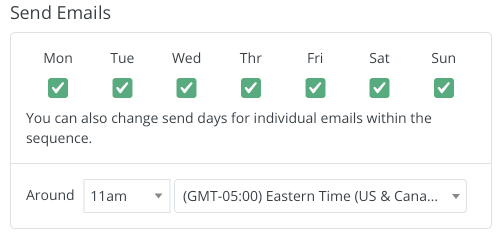 When to send settings in ConvertKit